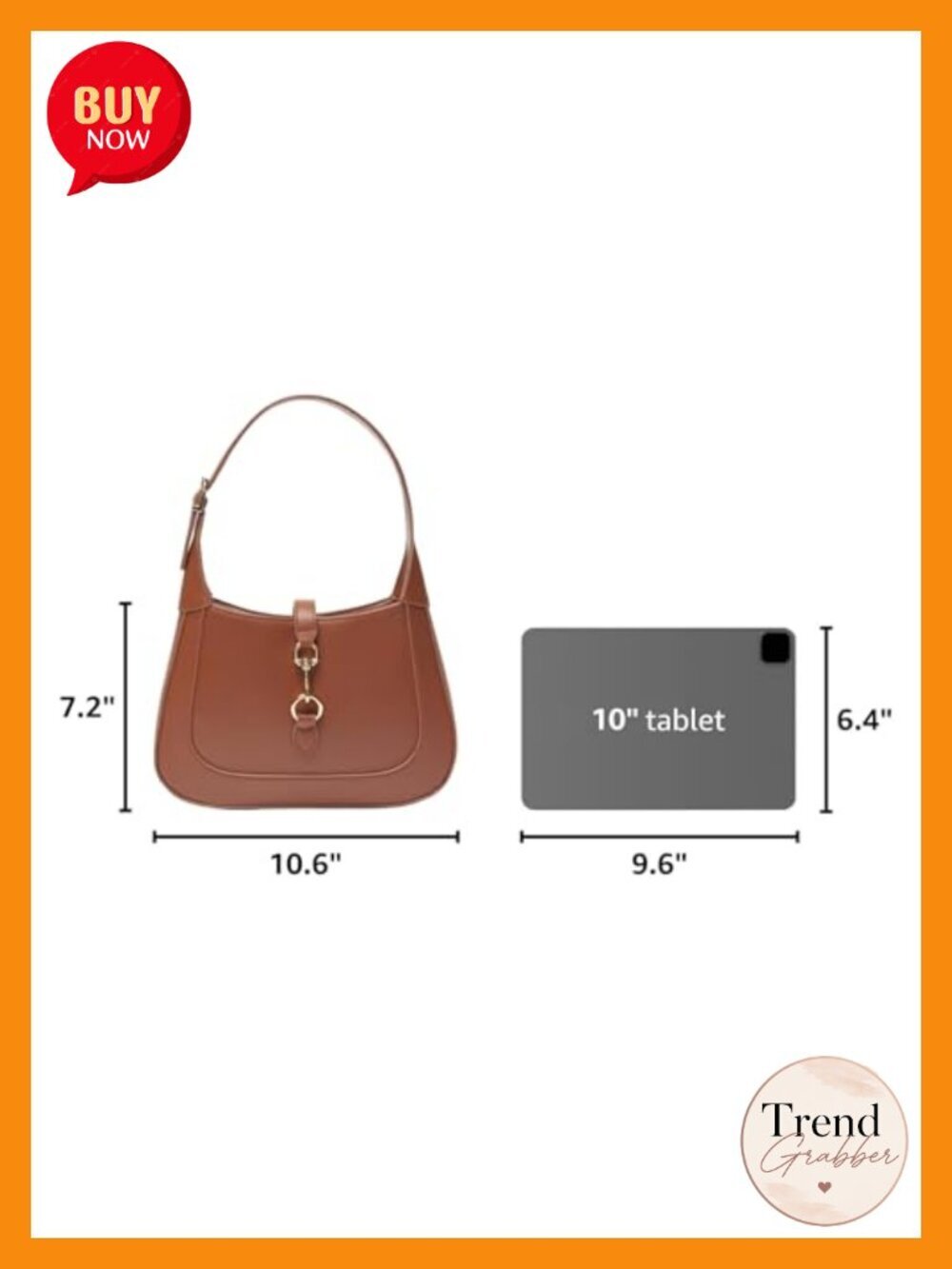 Small Vegan Leather Hobo Shoulder Bag with Detachable Strap - Picture 2 of 6